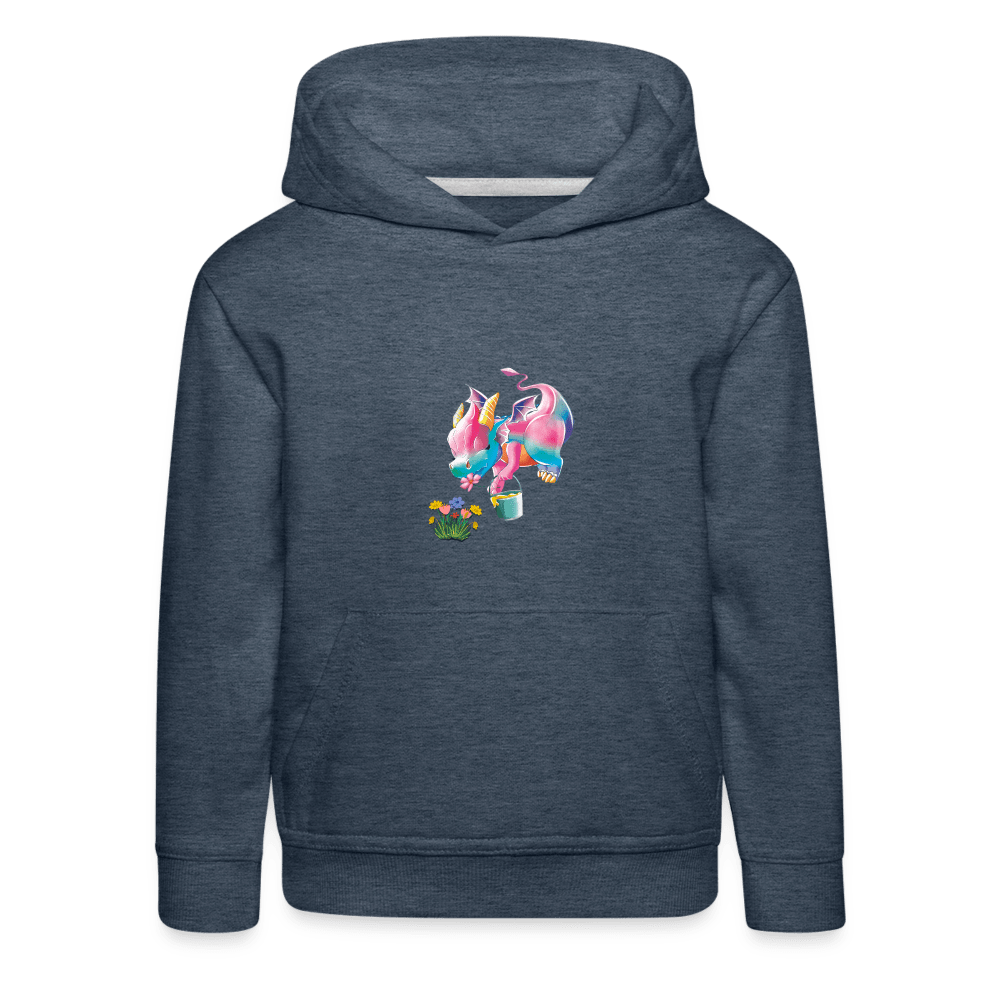 SPOD Kids' Premium Hoodie | Spreadshirt 654 heather denim / 98/104 (3-4 Years) Magical Meadows - Kaida Pollinating - Kids' Premium Hoodie