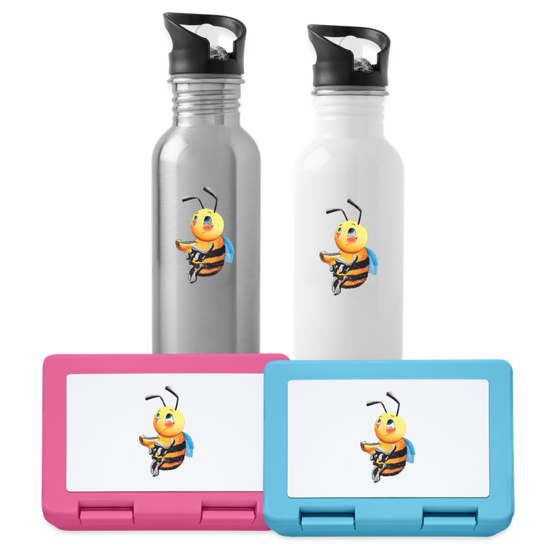 Bella the bee water bottles and lunch boxes from the Magical Meadows range