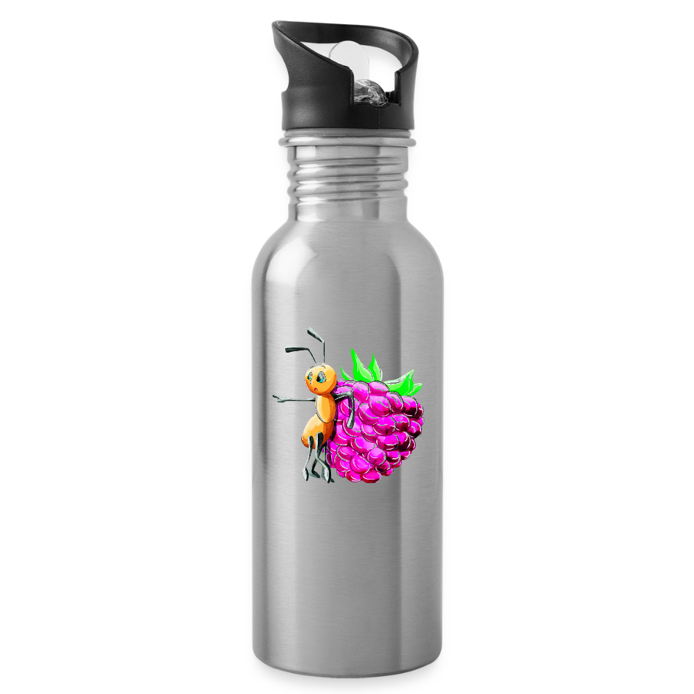 Magical Meadows - Ant and Berry - Water Bottle - silver