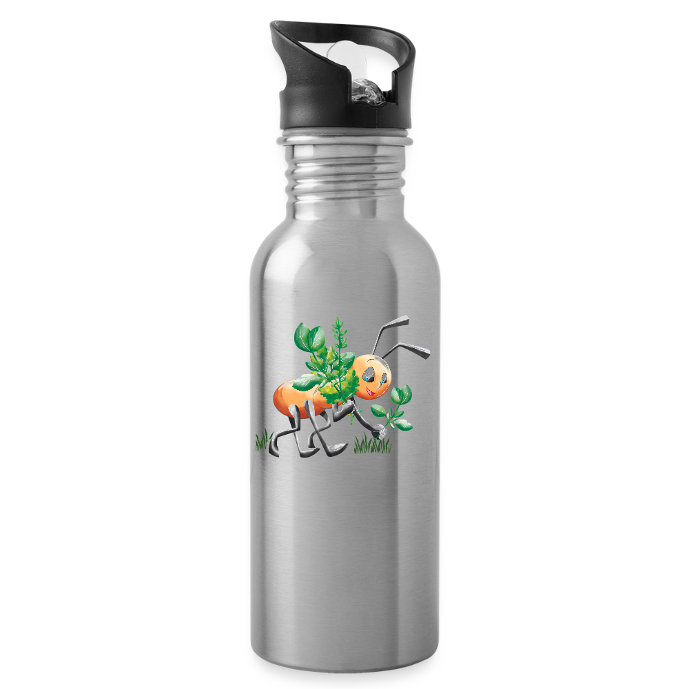 Magical Meadows - Hardworking Ant - Water Bottle - silver