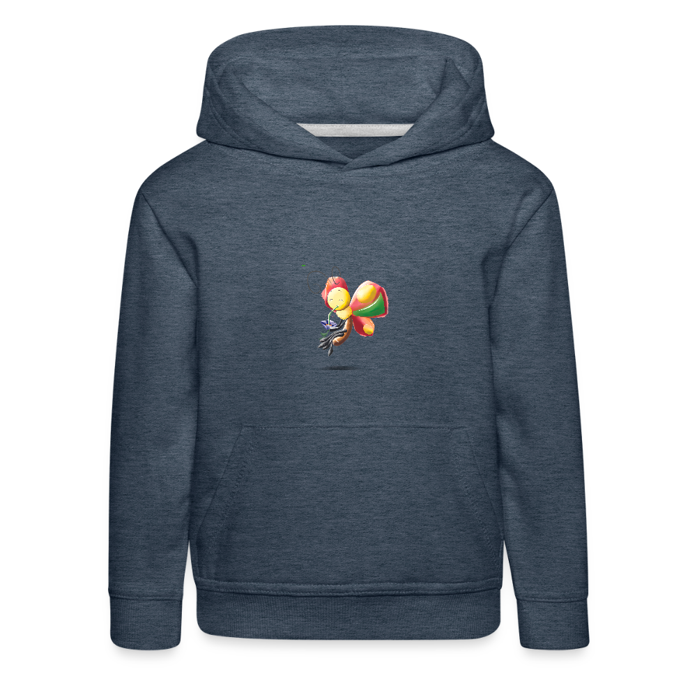 Magical Meadows - Wise Butterfly - Kids' Premium Hoodie - heather denim