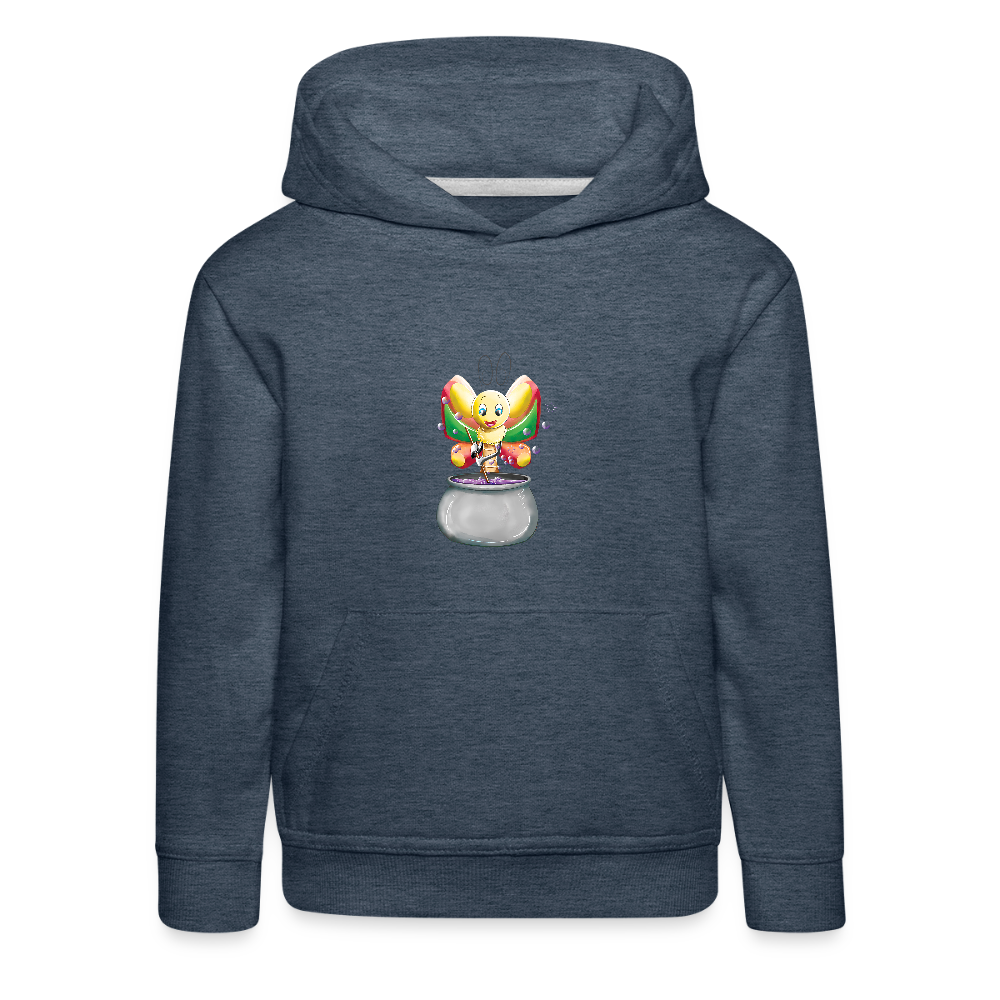 Magical Meadows - Magic Butterfly - Kids' Premium Hoodie - heather denim