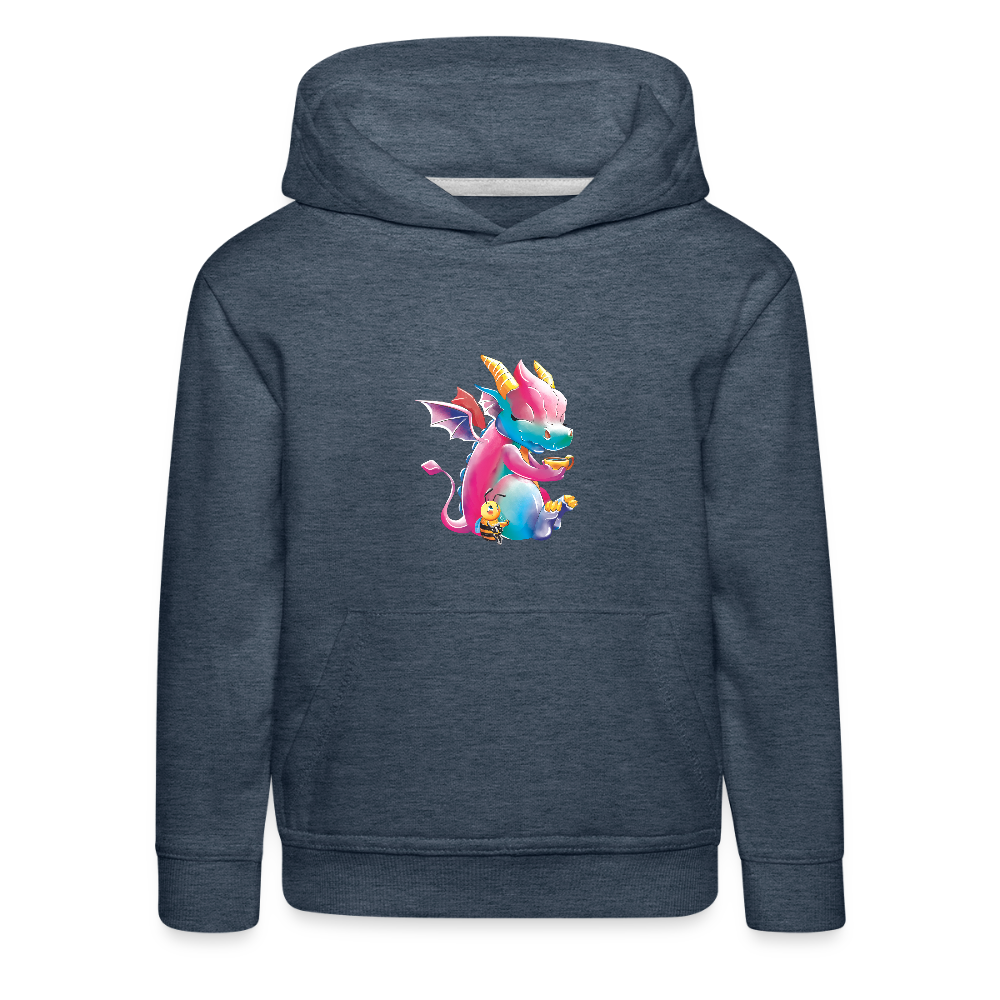 Magical Meadows - Tea Break - Kids' Premium Hoodie - heather denim