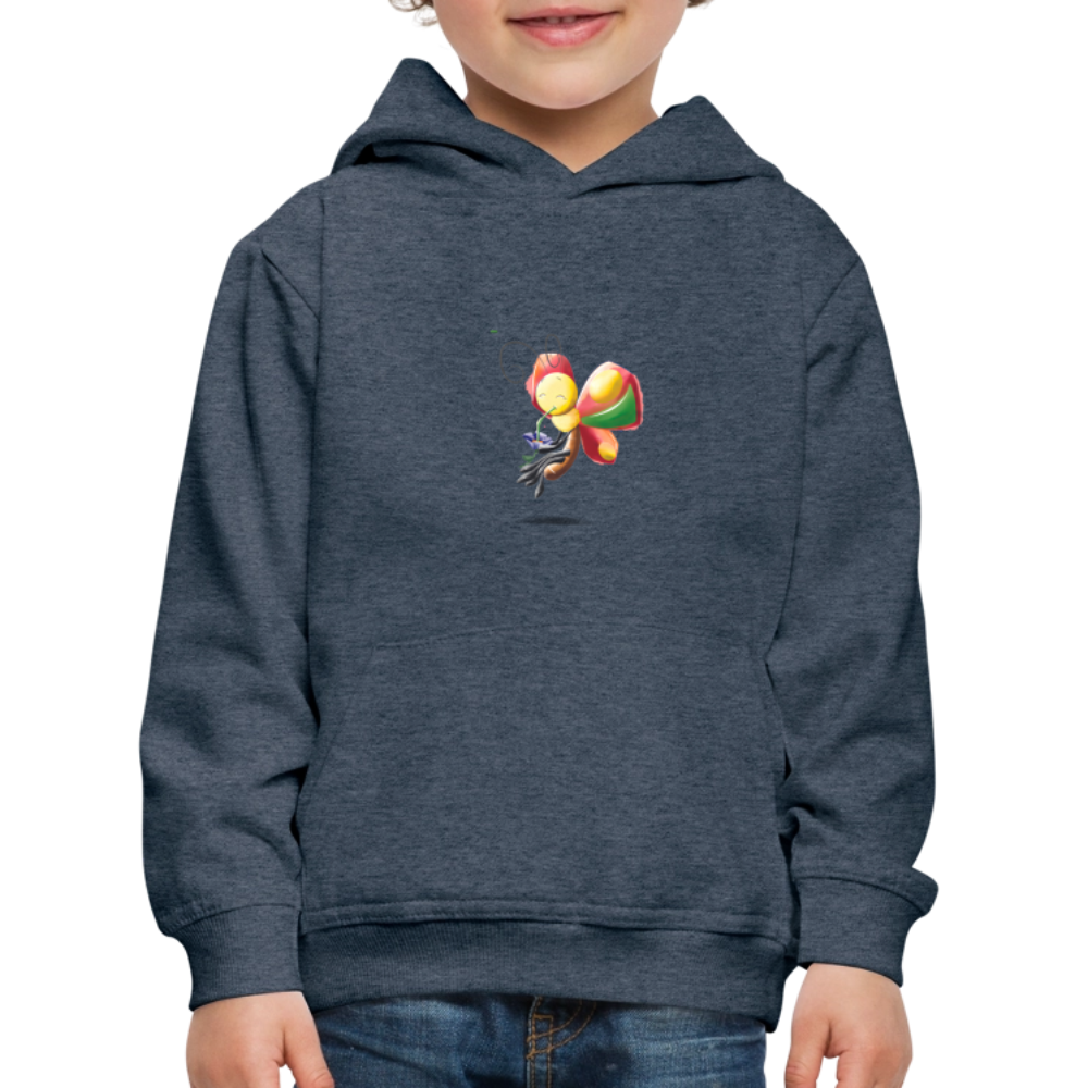 Magical Meadows - Wise Butterfly - Kids' Premium Hoodie - heather denim