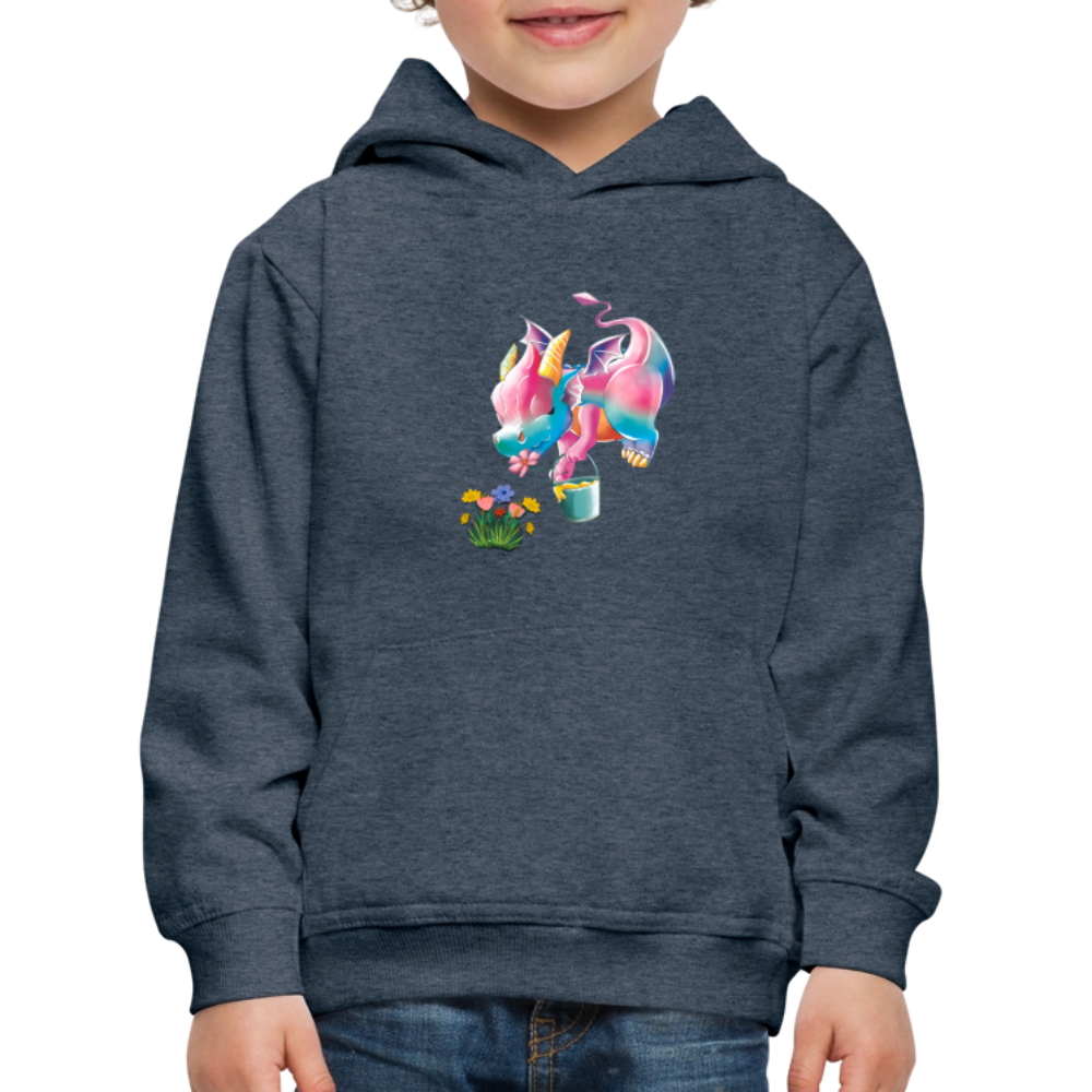 Magical Meadows - Kaida Pollinating - Kids' Premium Hoodie - heather denim