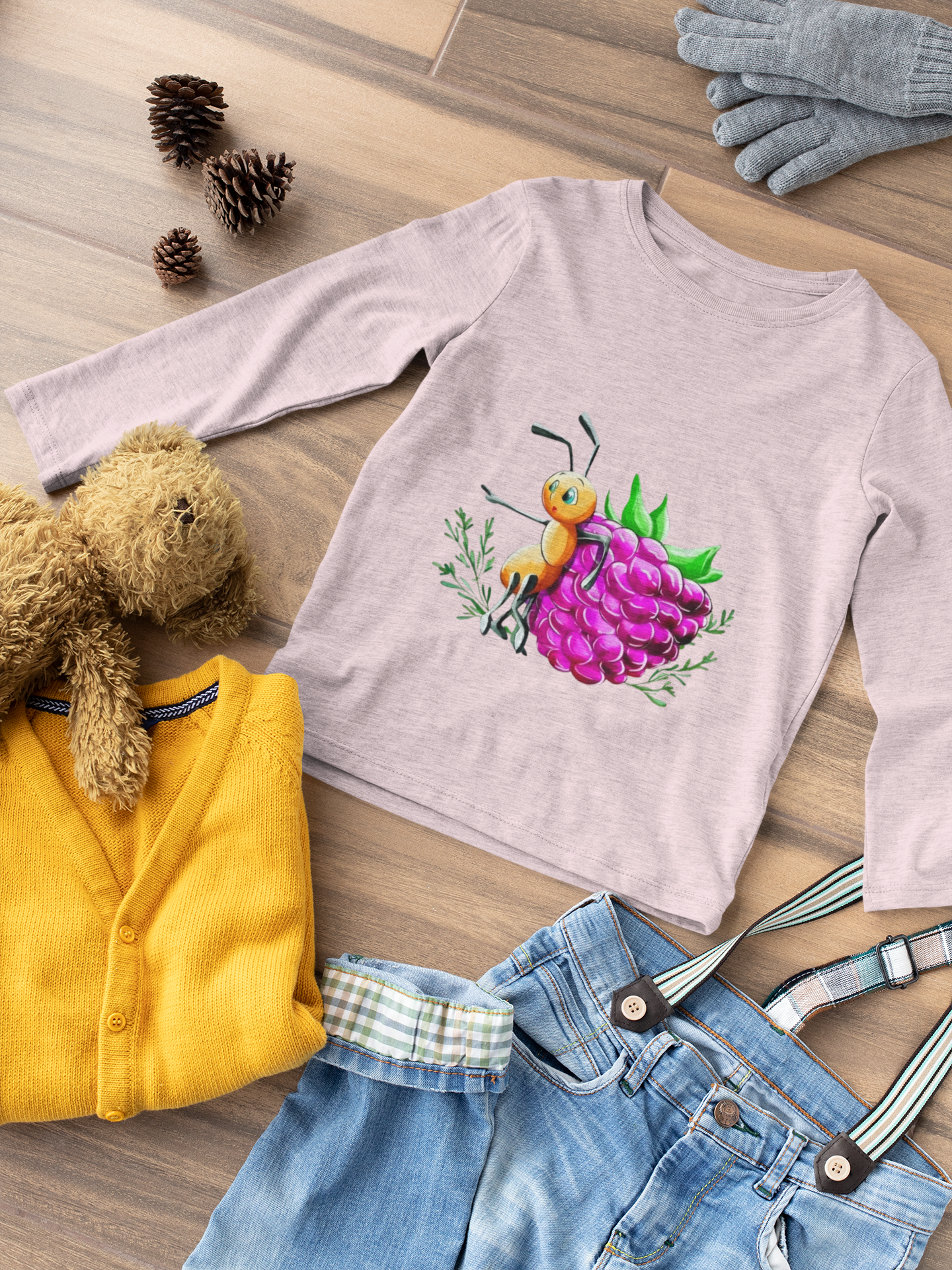 Magical Meadows - Ant & Berry - Premium Long Sleeved Shirt Kids