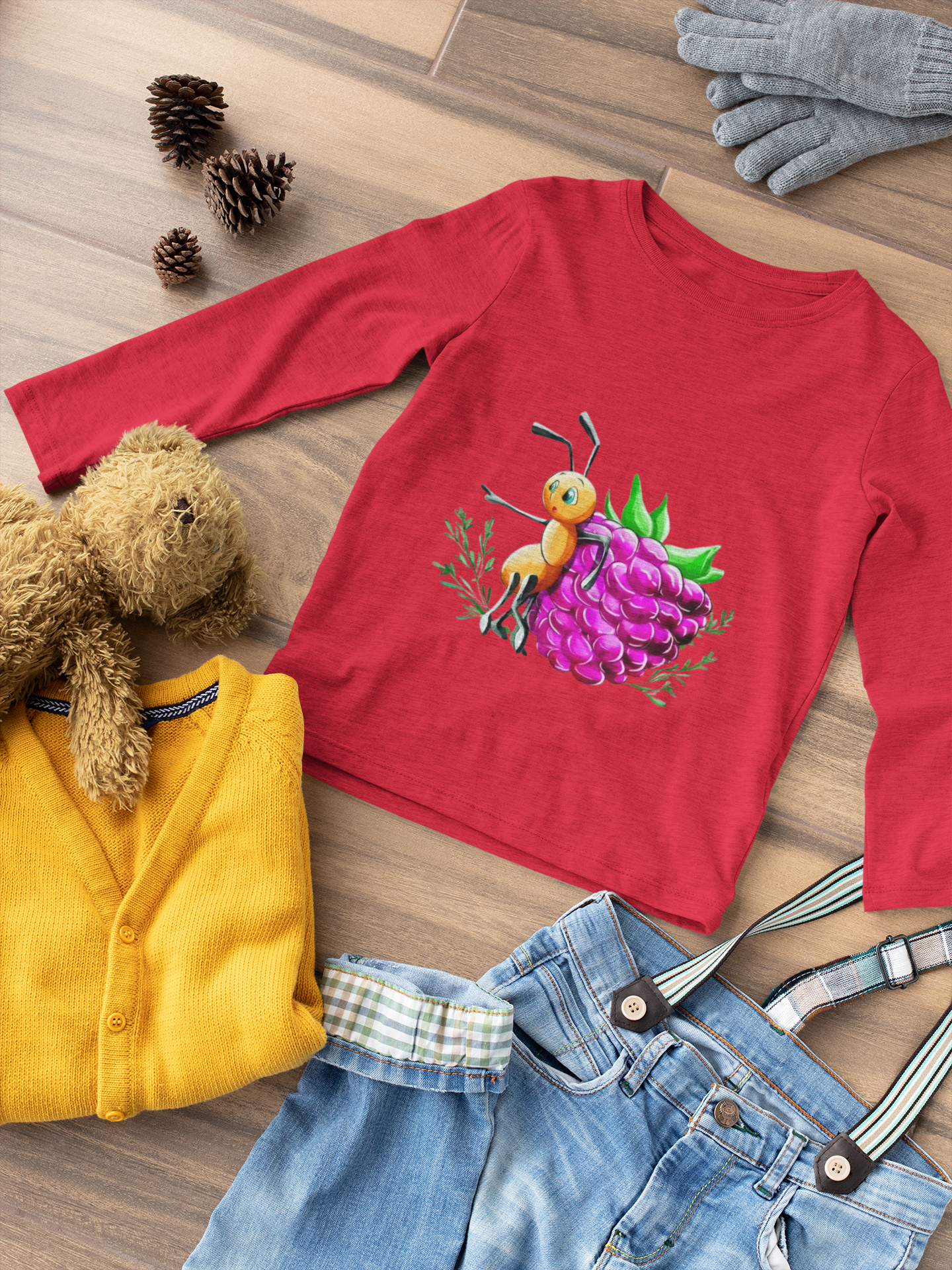 Magical Meadows - Ant & Berry - Premium Long Sleeved Shirt Kids