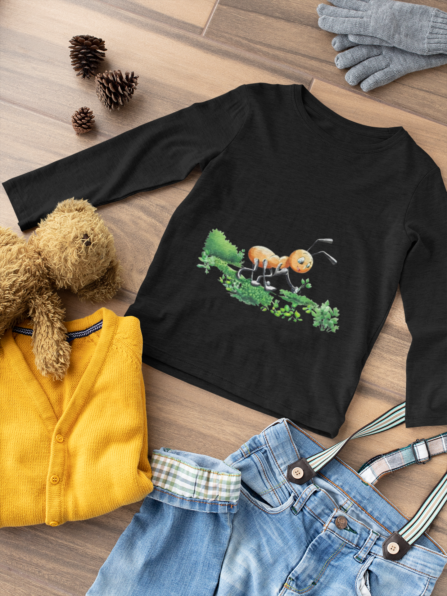 Magical Meadows - Ant Collecting Shrubs - Premium Long Sleeved Shirt Kids