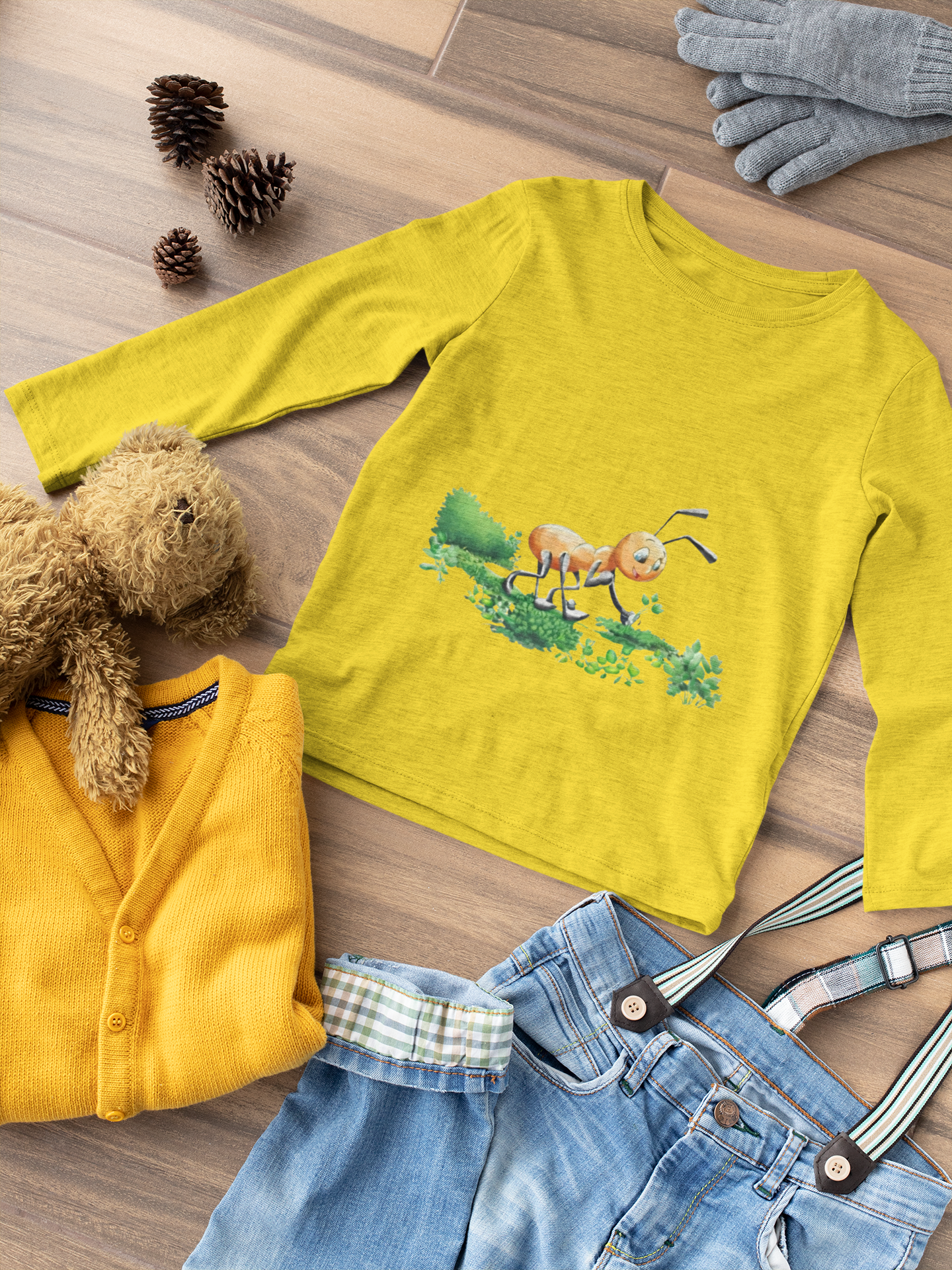 Magical Meadows - Ant Collecting Shrubs - Premium Long Sleeved Shirt Kids