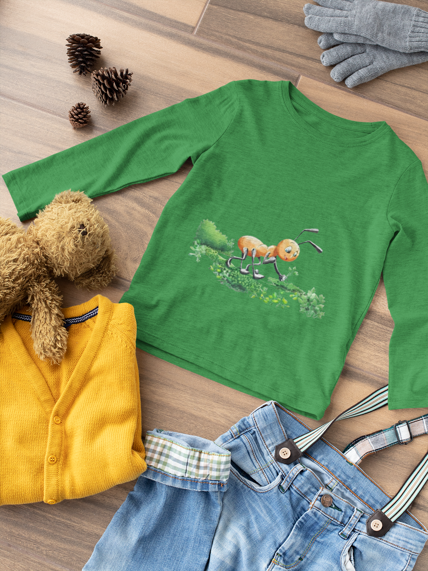 Magical Meadows - Ant Collecting Shrubs - Premium Long Sleeved Shirt Kids