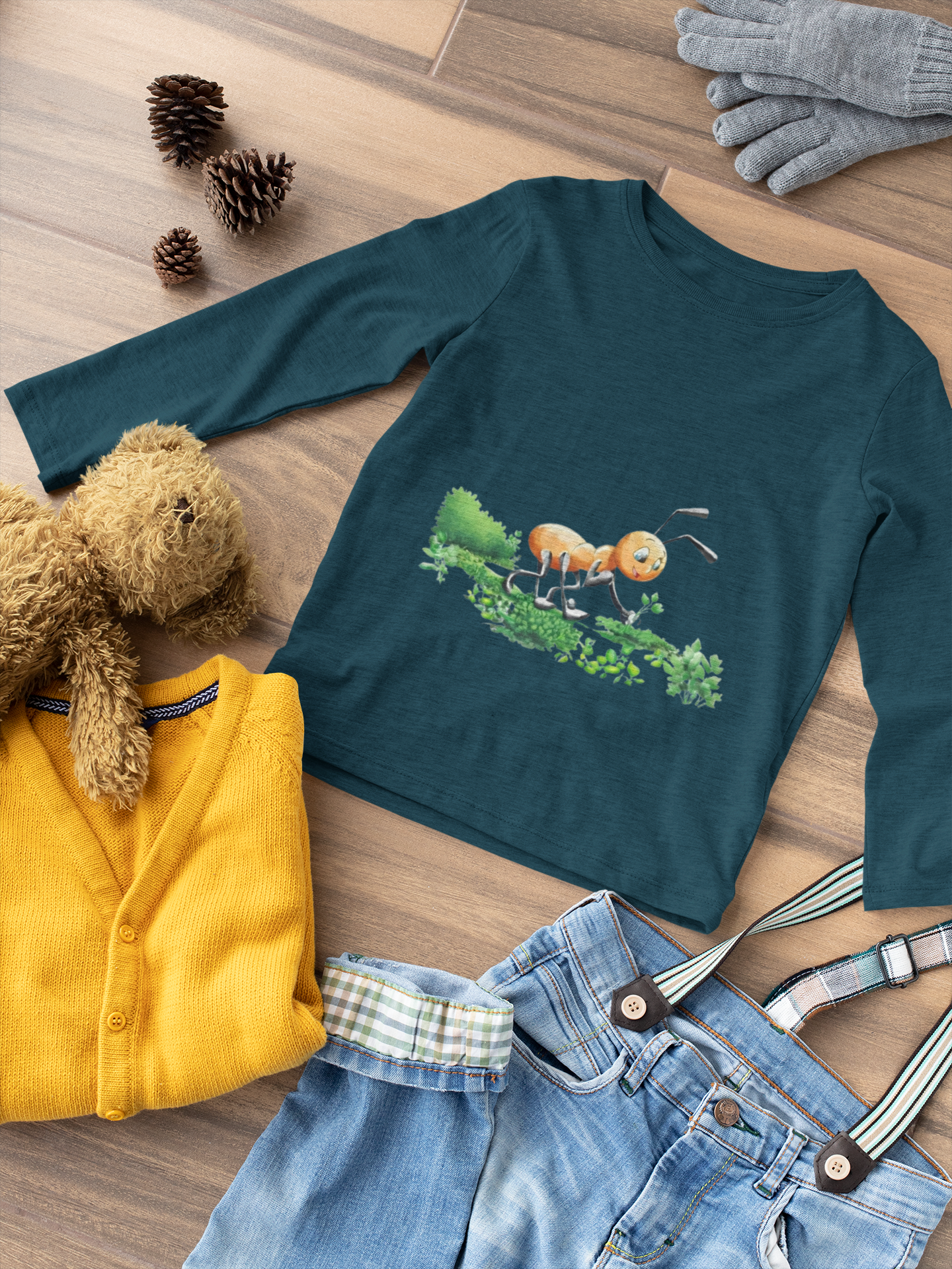 Magical Meadows - Ant Collecting Shrubs - Premium Long Sleeved Shirt Kids