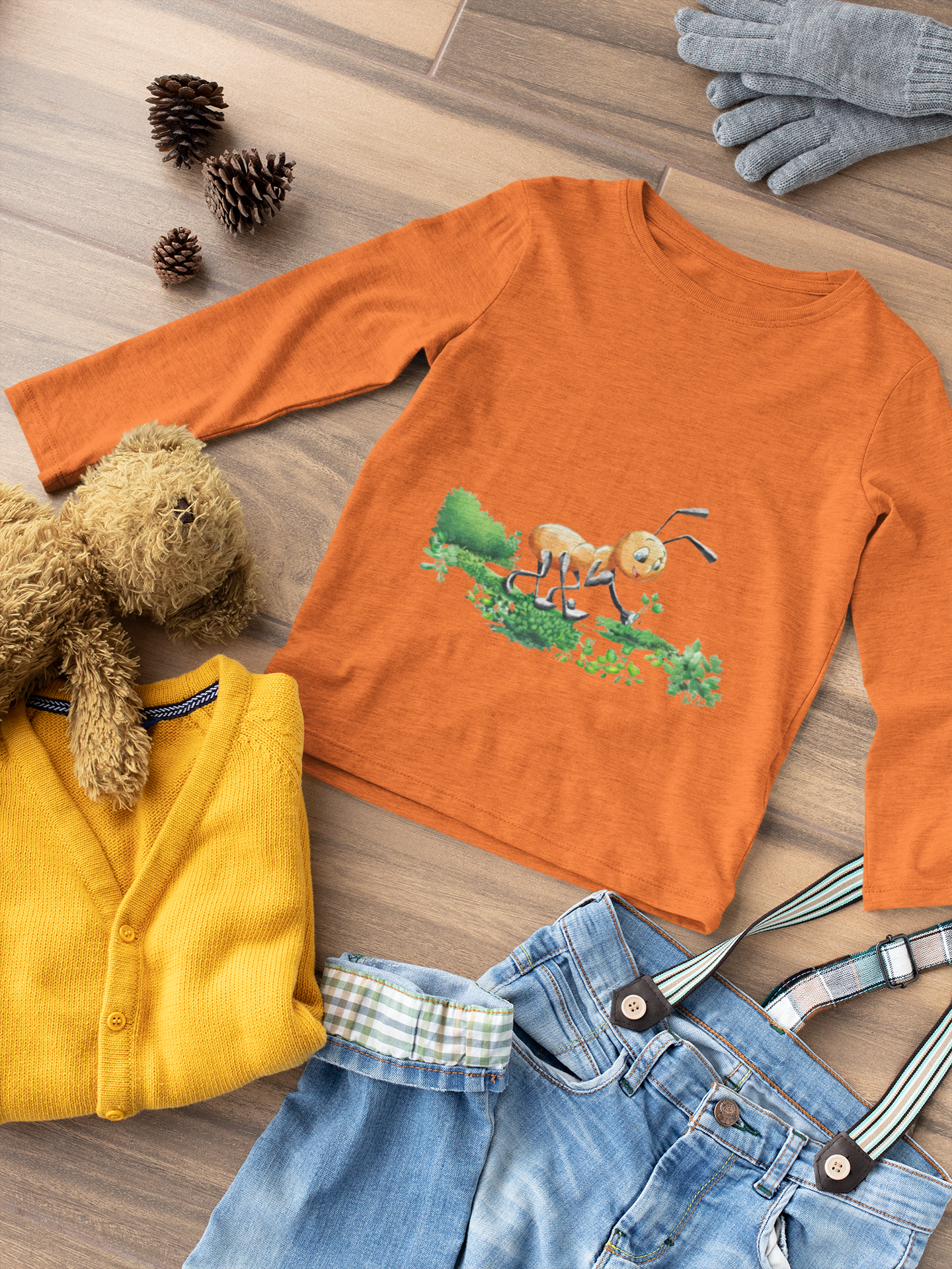Magical Meadows - Ant Collecting Shrubs - Premium Long Sleeved Shirt Kids