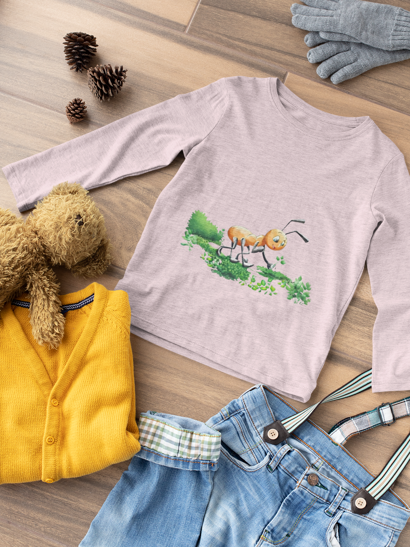 Magical Meadows - Ant Collecting Shrubs - Premium Long Sleeved Shirt Kids