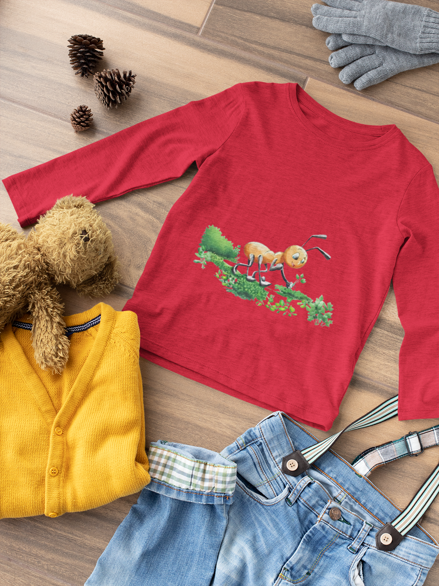 Magical Meadows - Ant Collecting Shrubs - Premium Long Sleeved Shirt Kids