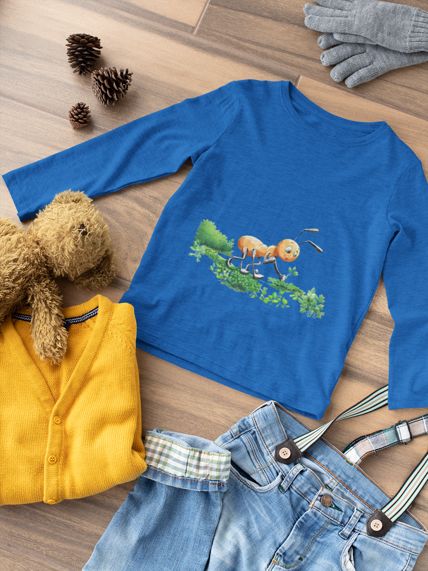Magical Meadows - Ant Collecting Shrubs - Premium Long Sleeved Shirt Kids