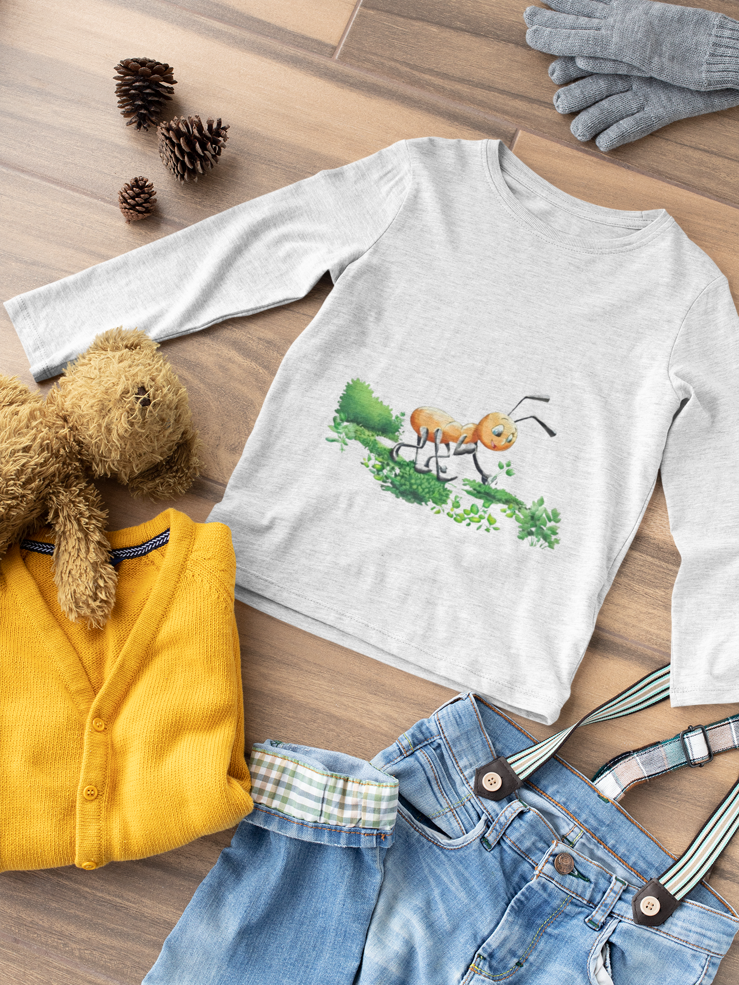 Magical Meadows - Ant Collecting Shrubs - Premium Long Sleeved Shirt Kids