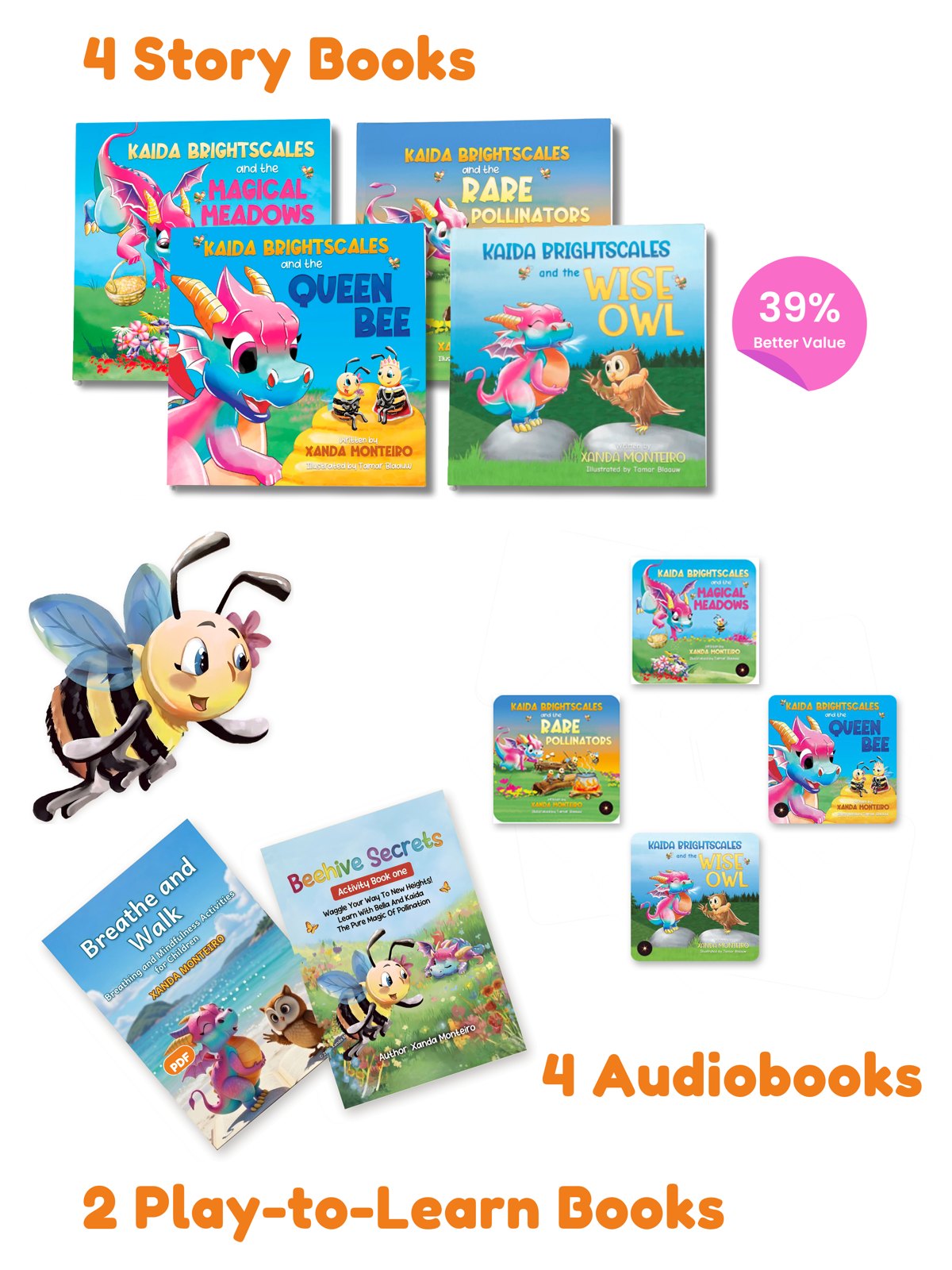 Beehive Secrets Bundle 1 paperback: four books, four audiobooks and Activity Book One