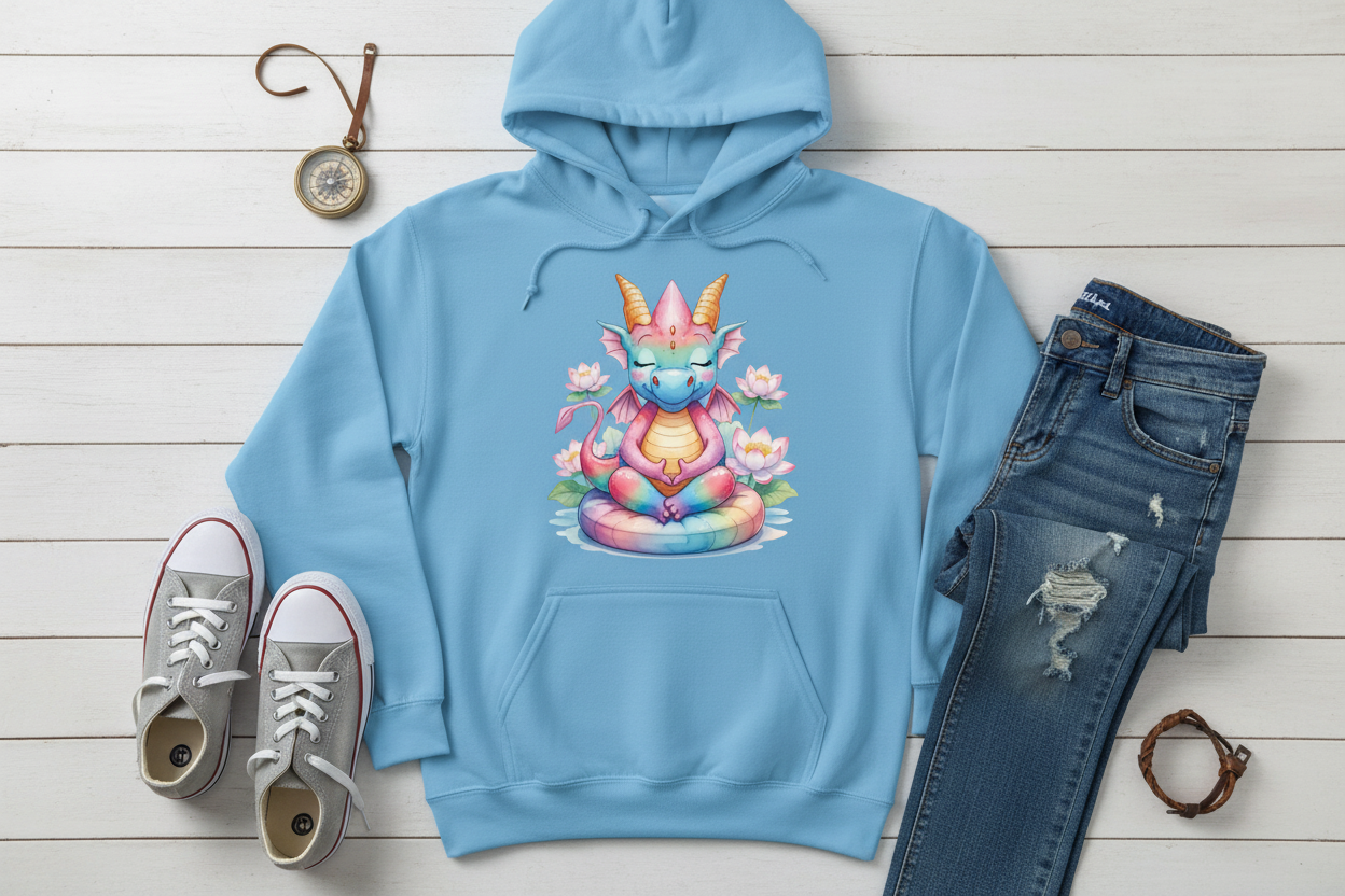 Hoodie Azul Céu com Dragão (SK)