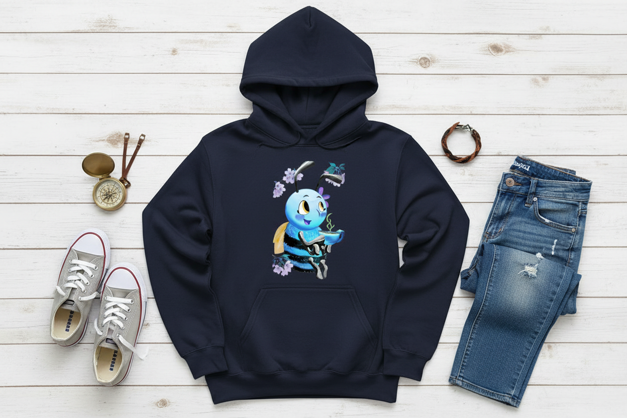Hoodie Azul Marinho com Abelha (NY)