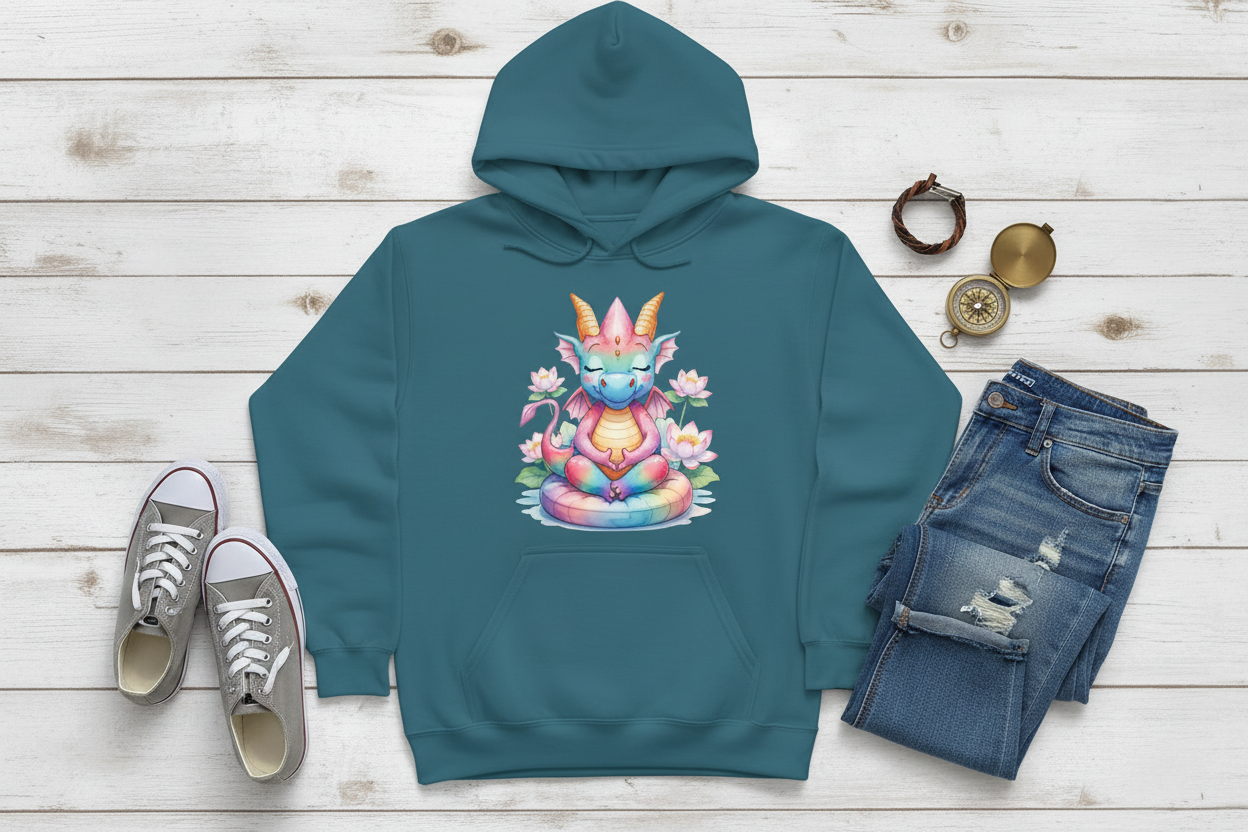 Hoodie Azul Petróleo com Dragão (PB)