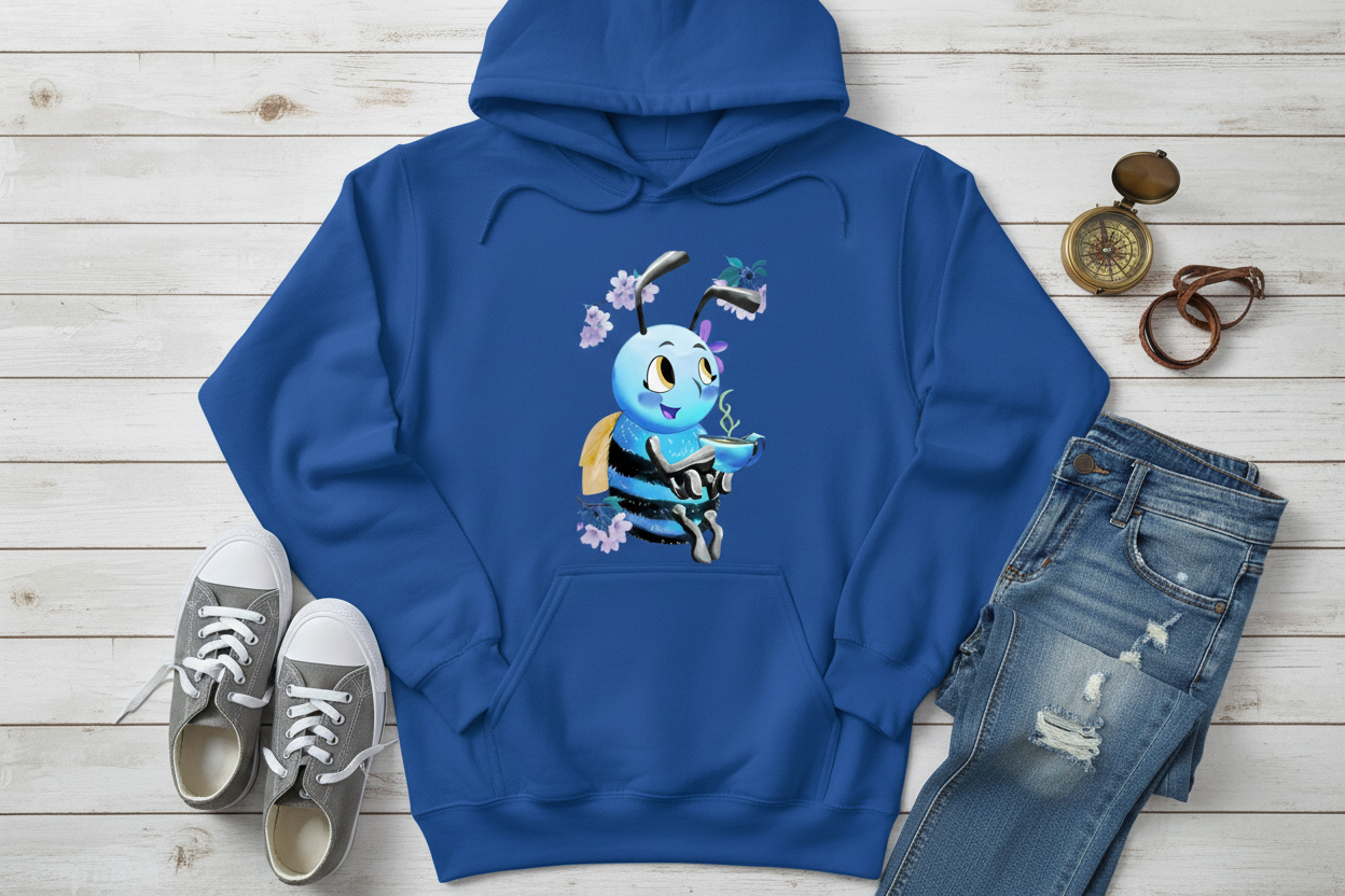 Hoodie Azul Royal com Abelha (RB)
