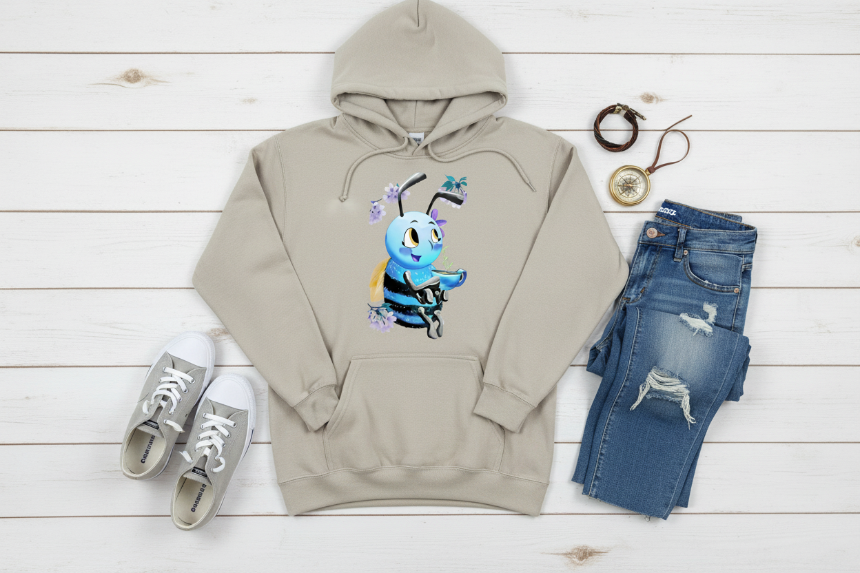 Hoodie Bege com Abelha (BT)