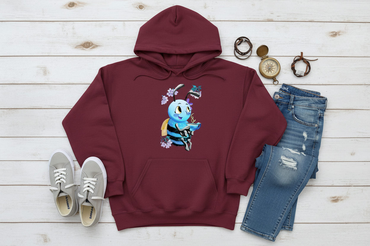 Hoodie Bordô com Abelha (BU)