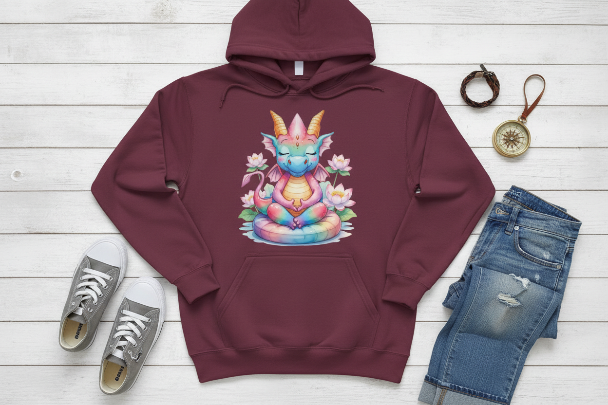 Hoodie Bordô com Dragão (BU)
