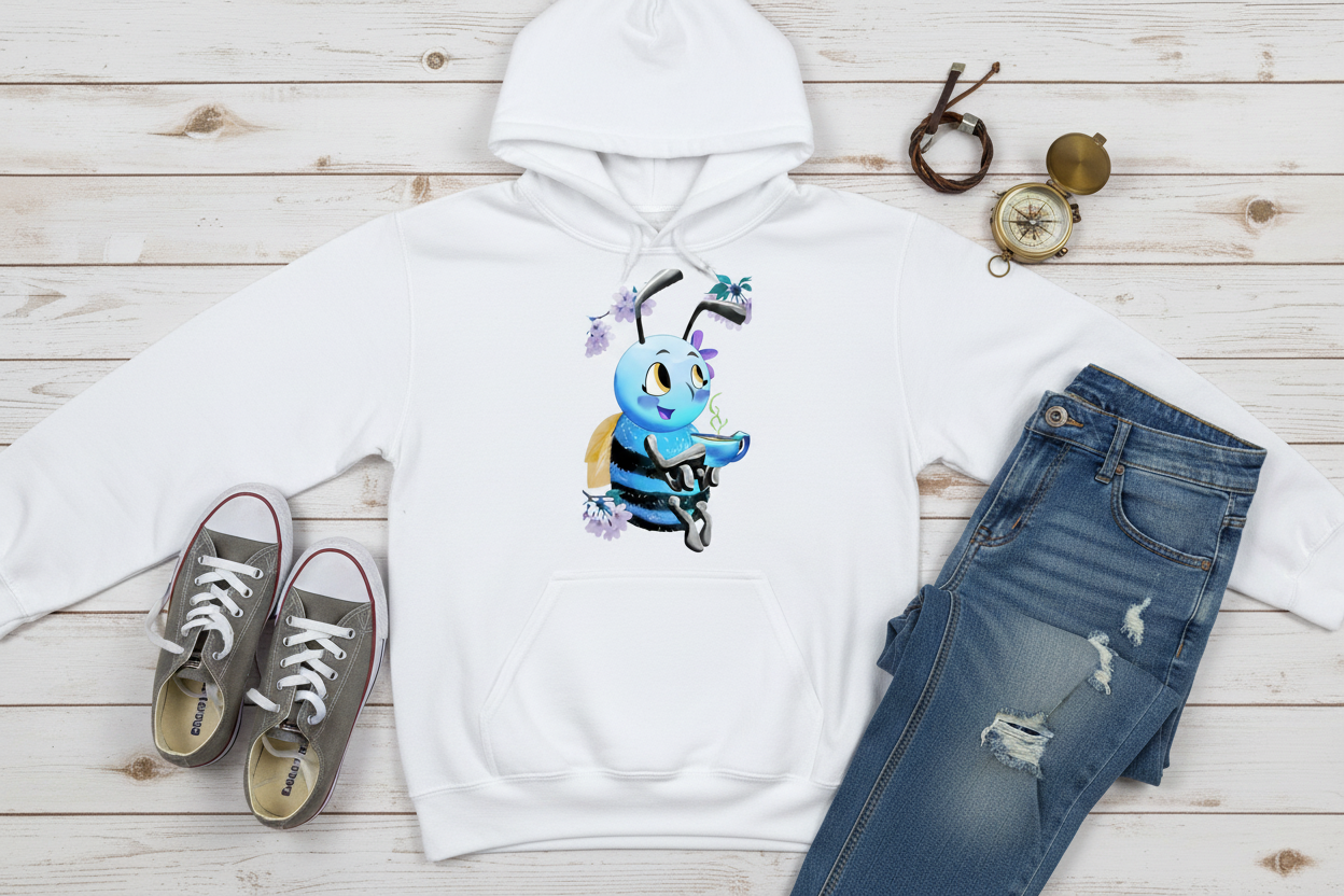 Hoodie Branco com Abelha (WH)