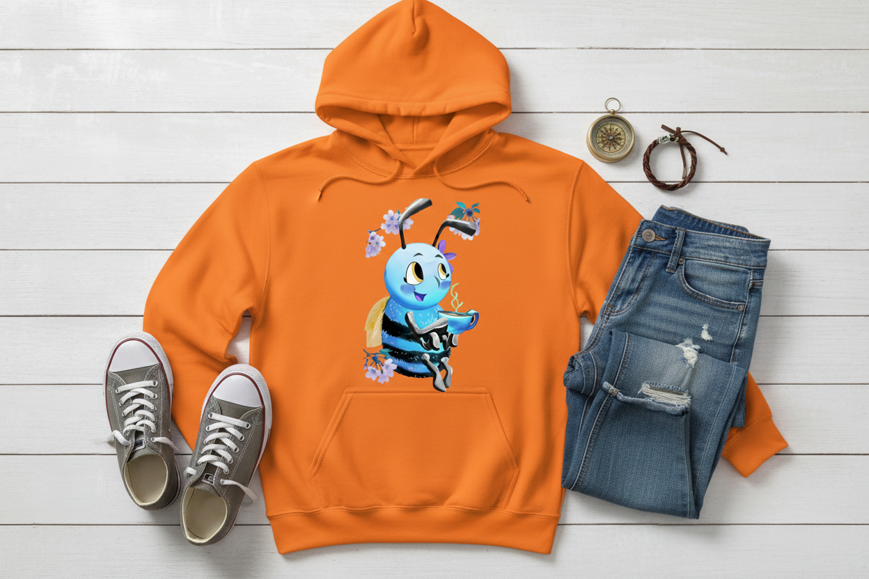 Hoodie Laranja com Abelha (OR)