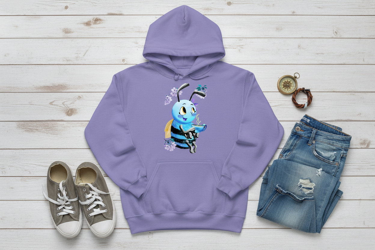Hoodie Lavanda com Abelha (LV)