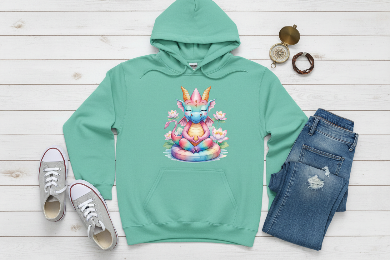 Hoodie Menta com Dragão (MO)