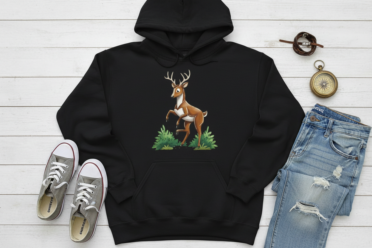 Hoodie Preto com Veado