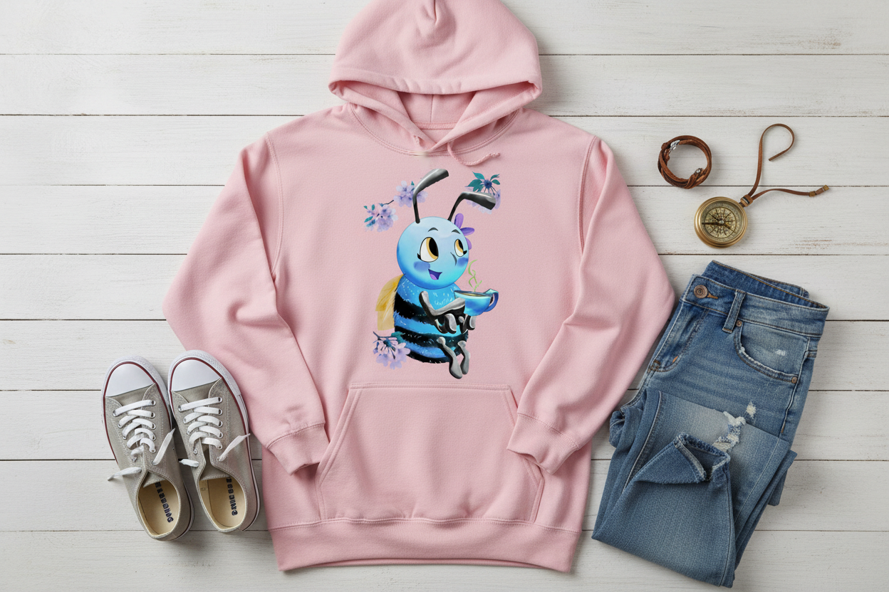 Hoodie Rosa com Abelha (PK)