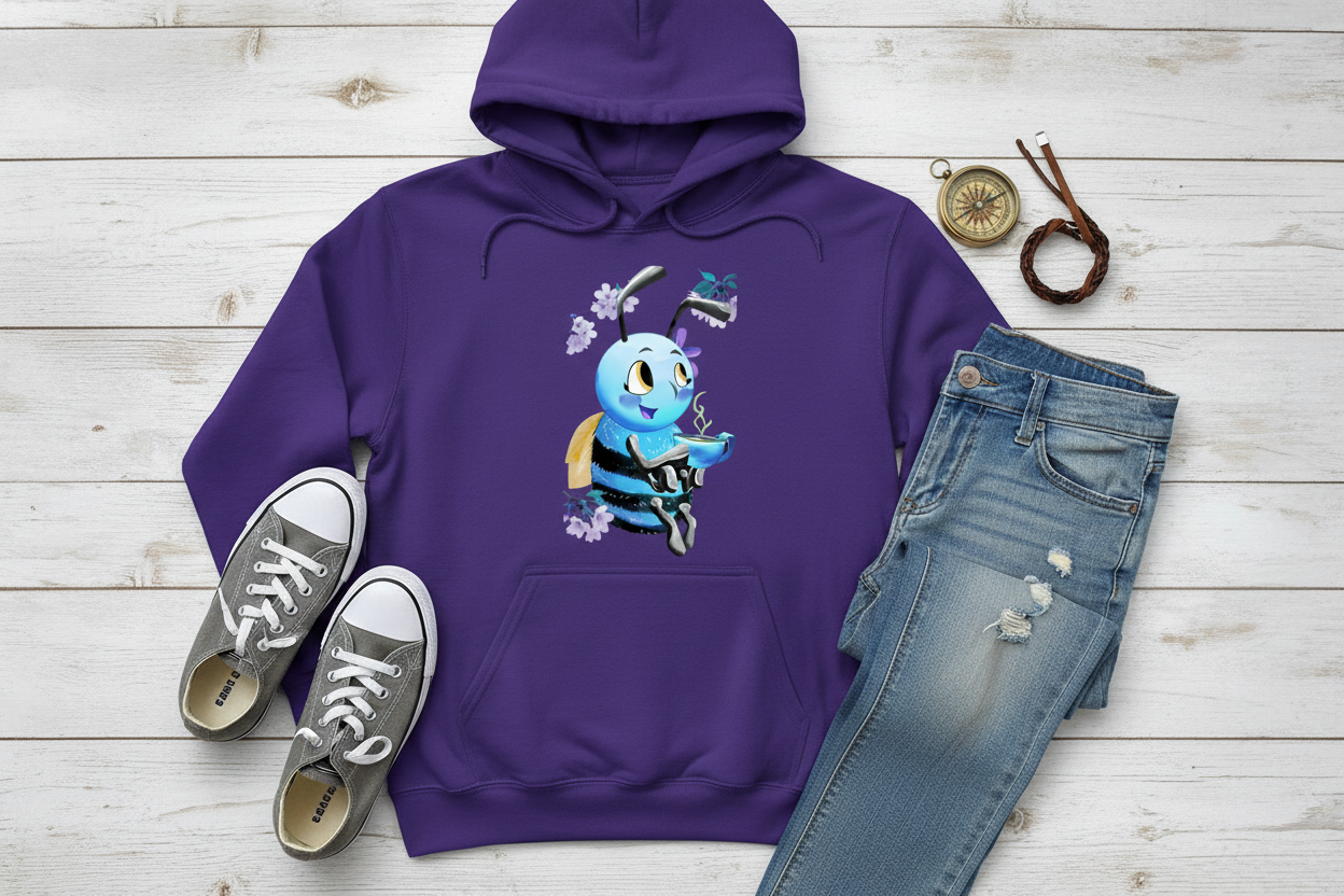 Hoodie Roxo com Abelha (PU)