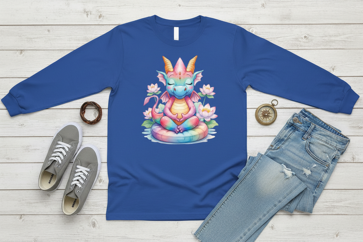 Long sleeve Azul Royal com Dragão (RB)