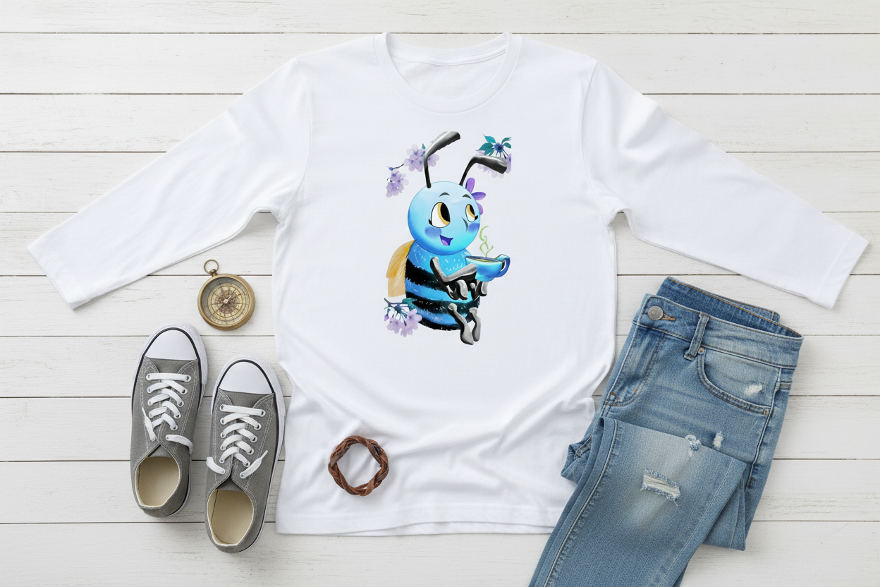 Long sleeve Branca com Abelha (WH)