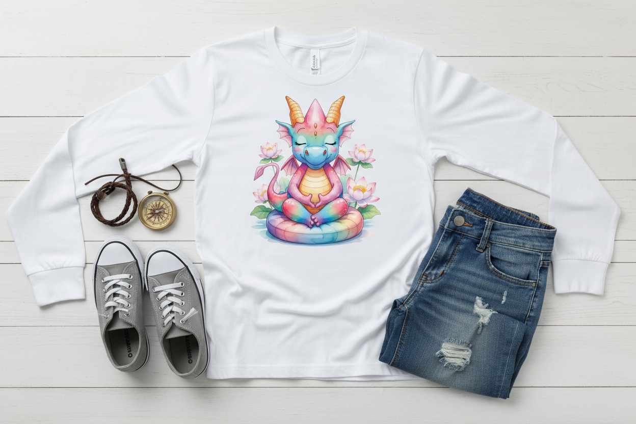 Long sleeve Branca com Dragão (WH)