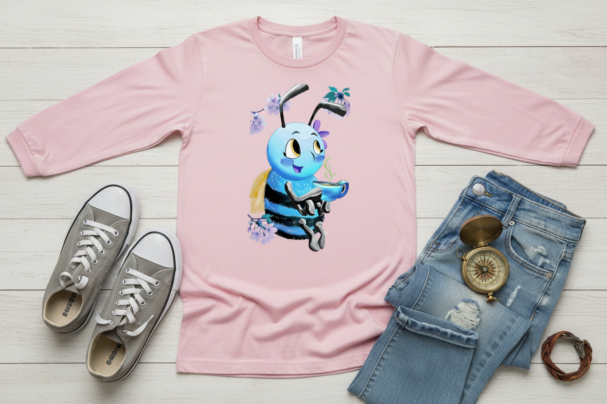 Long sleeve Rosa com Abelha (PK)