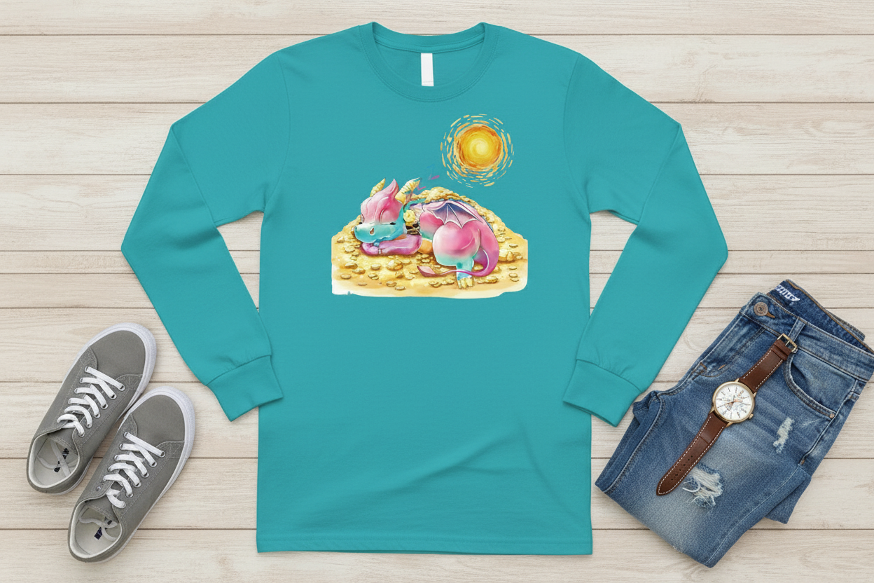 Long Sleeve Turquesa (TU) - Dragon & Coins