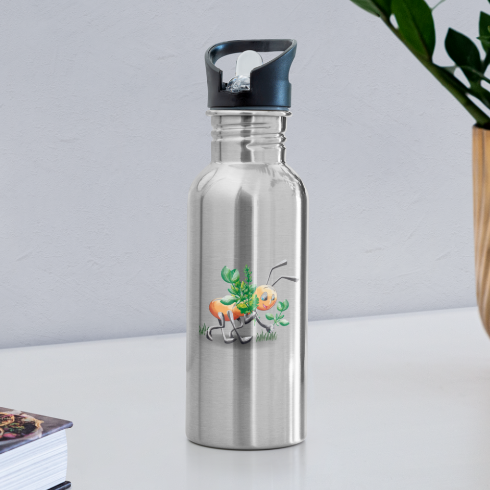 Magical Meadows - Hardworking Ant - Water Bottle - silver