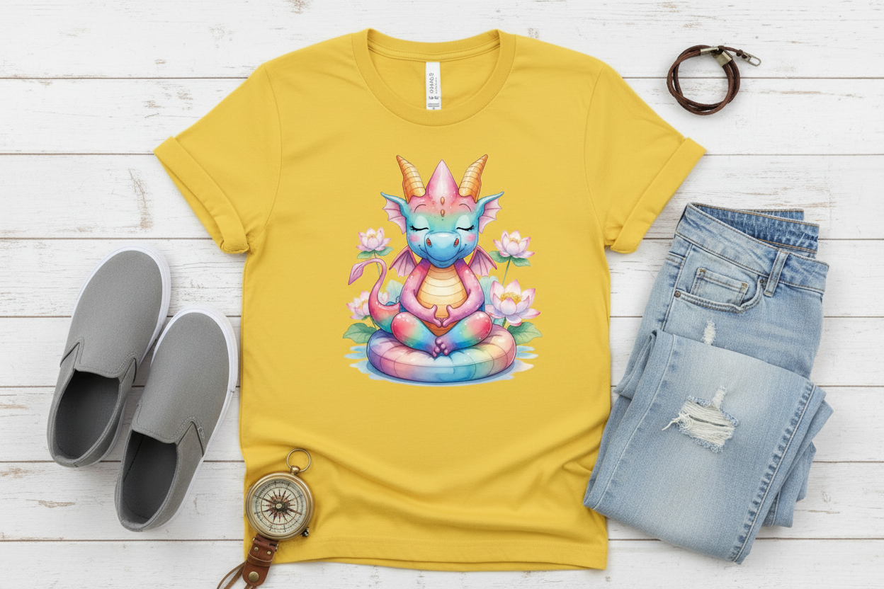 T-shirt Amarela com Dragão (SY)