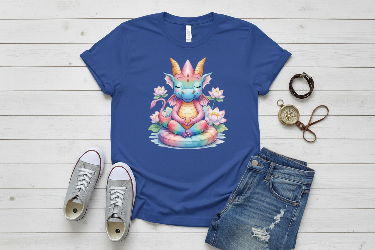 T-shirt Azul Royal com Dragão (RB)