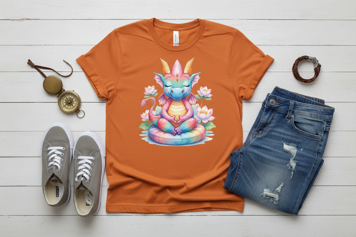 T-shirt Laranja com Dragão (OR)