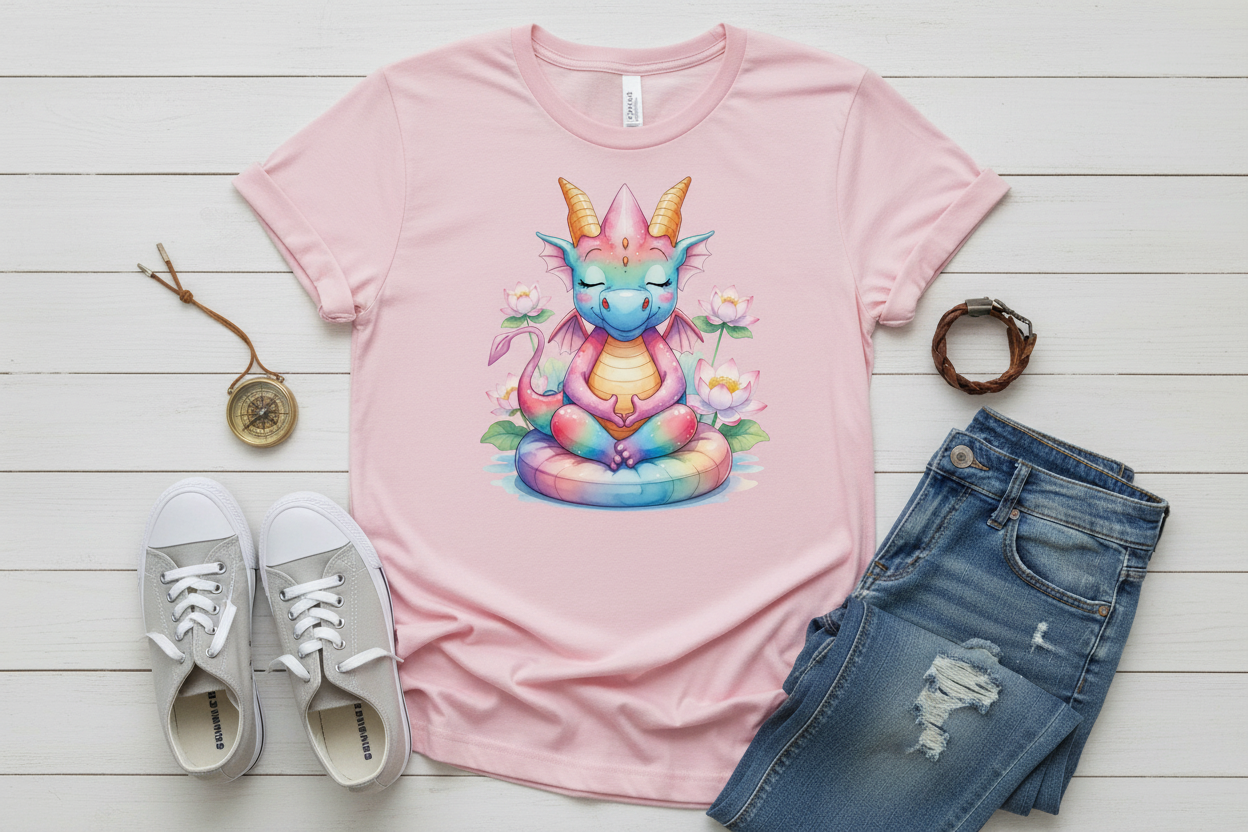 T-shirt Rosa com Dragão (PK)